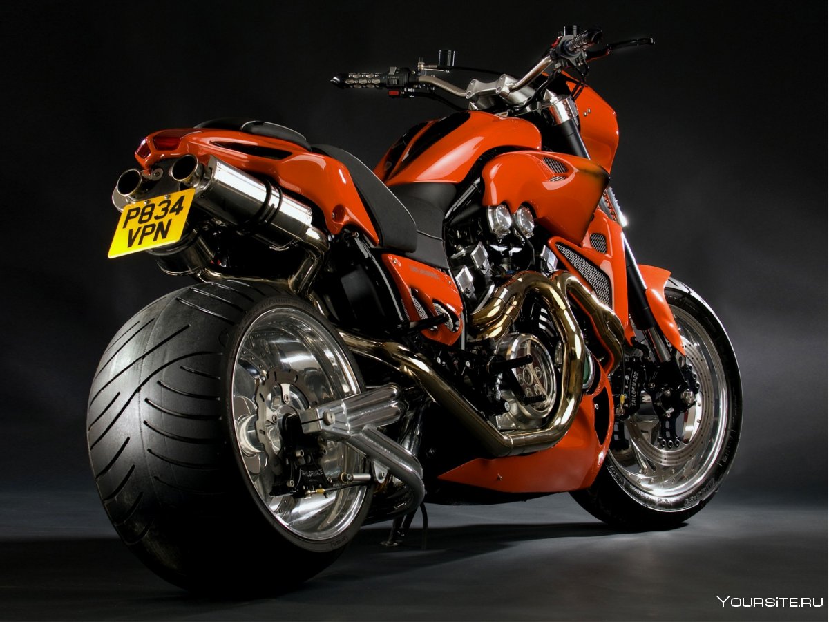 Мотоцикл Yamaha v-Max, Custom, Orange