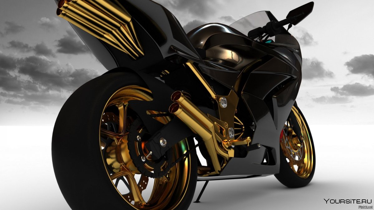 Черно золотой мотоцикл