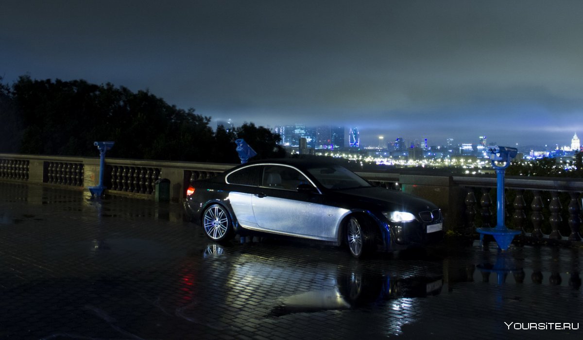 BMW e90 город ночь
