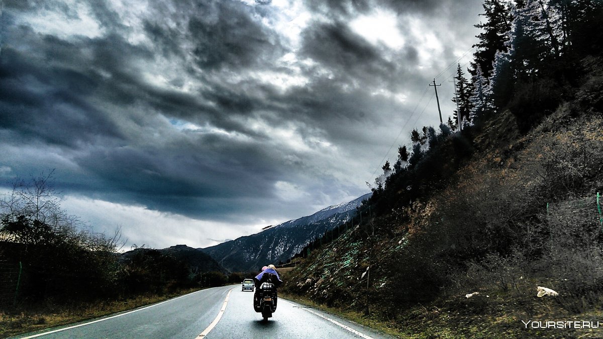 Мотоцикл дорога горы