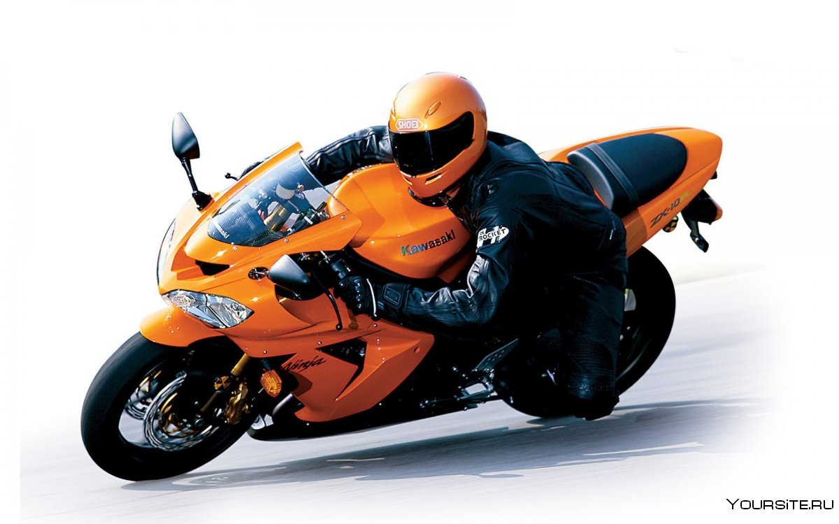 Спортбайк Kawasaki Ninja оранжевый