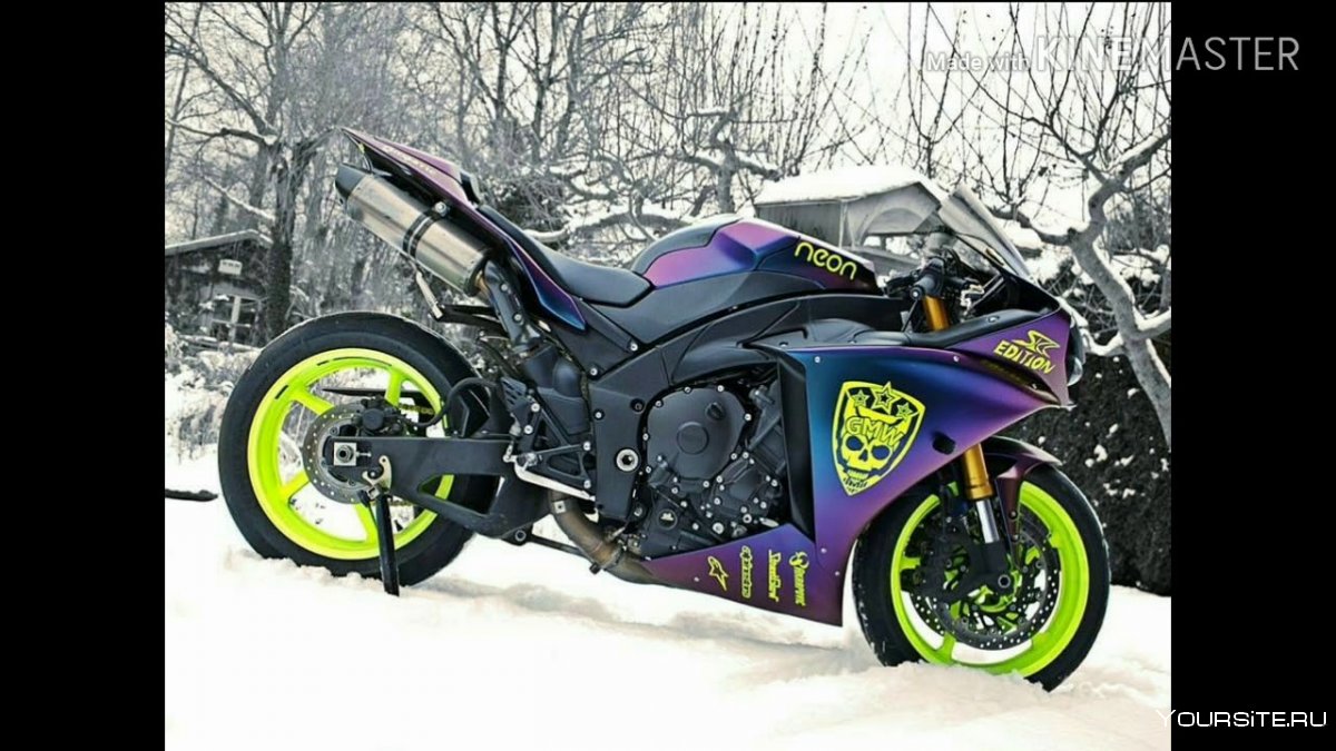 Мотоцикл Ямаха р1 фиолетовый