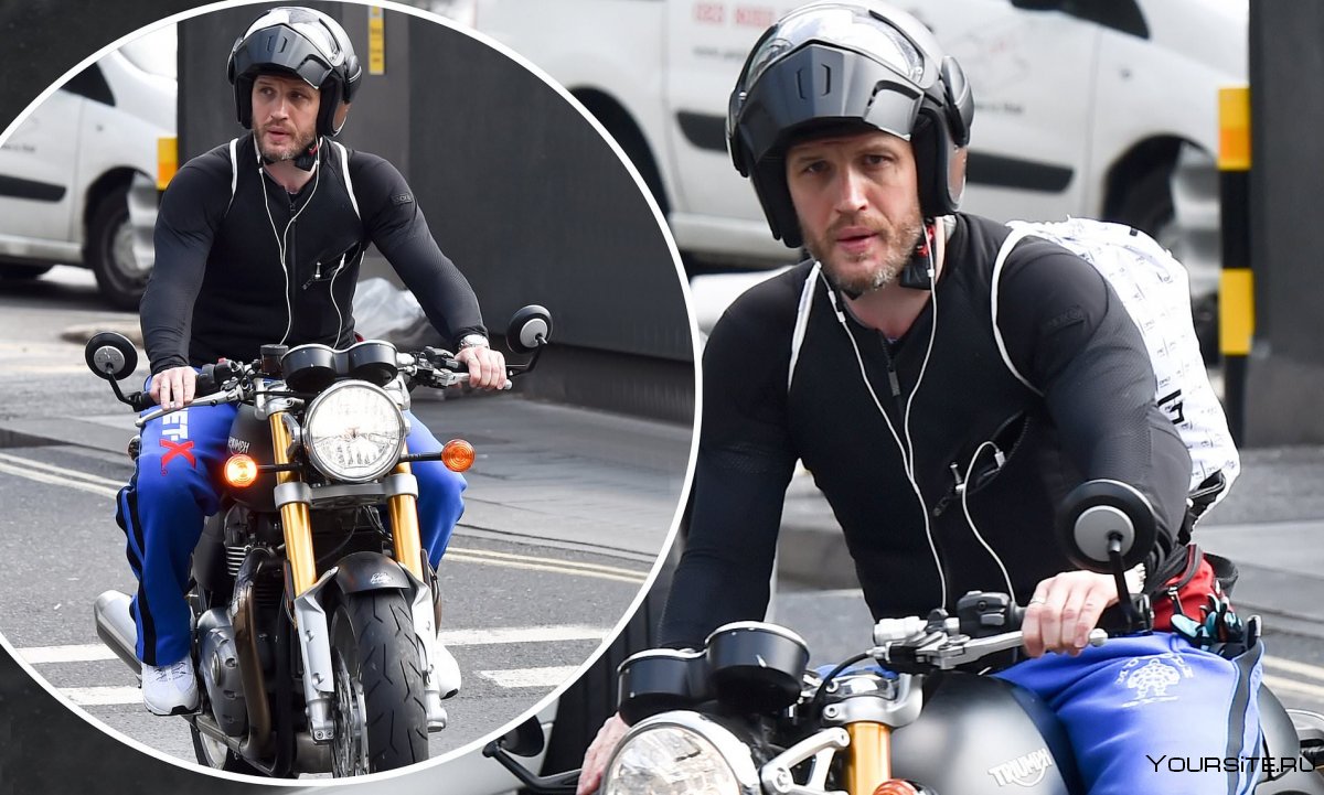Tom Hardy on Bike