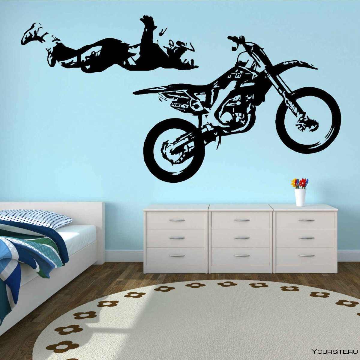 Стикеры мотоцикл на стену