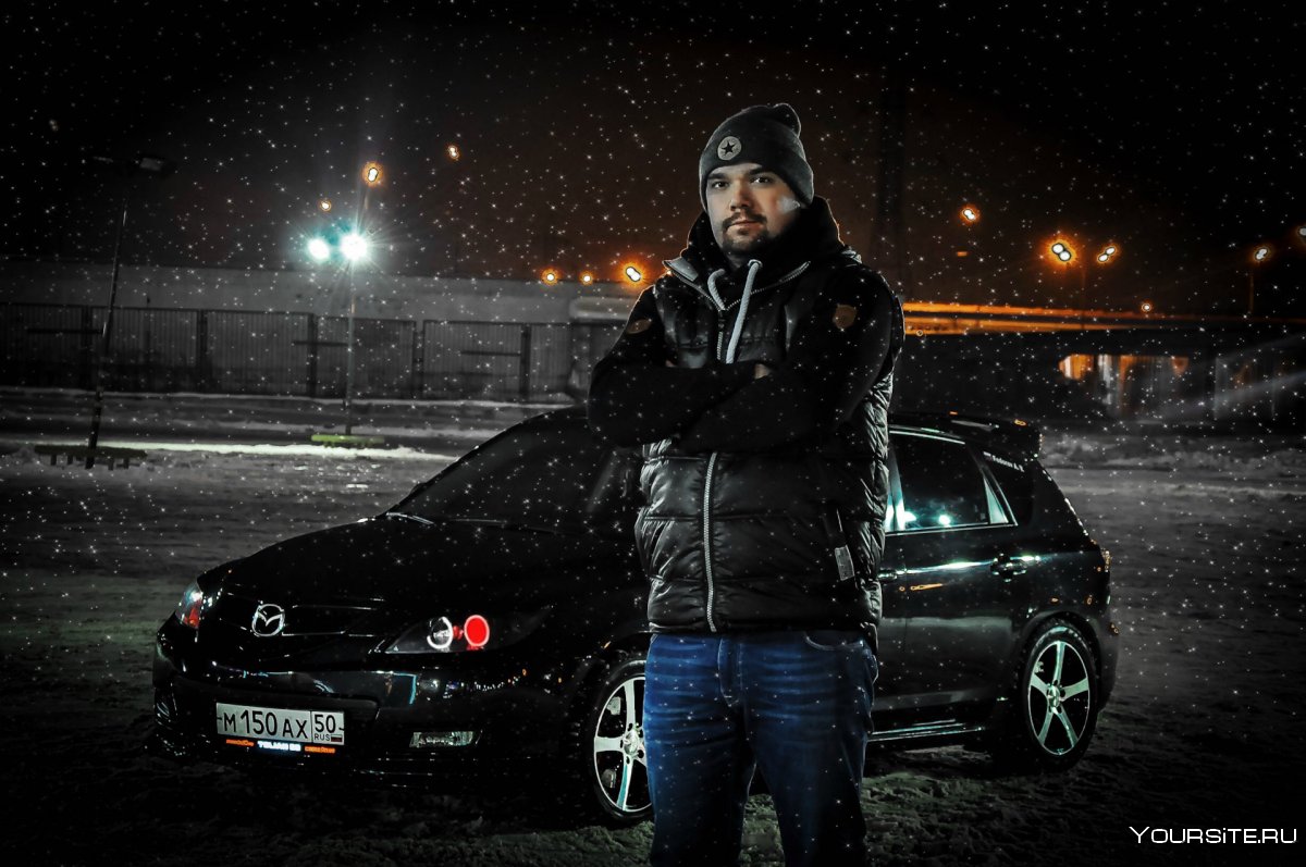 Фотосессия с машиной мужская зимой