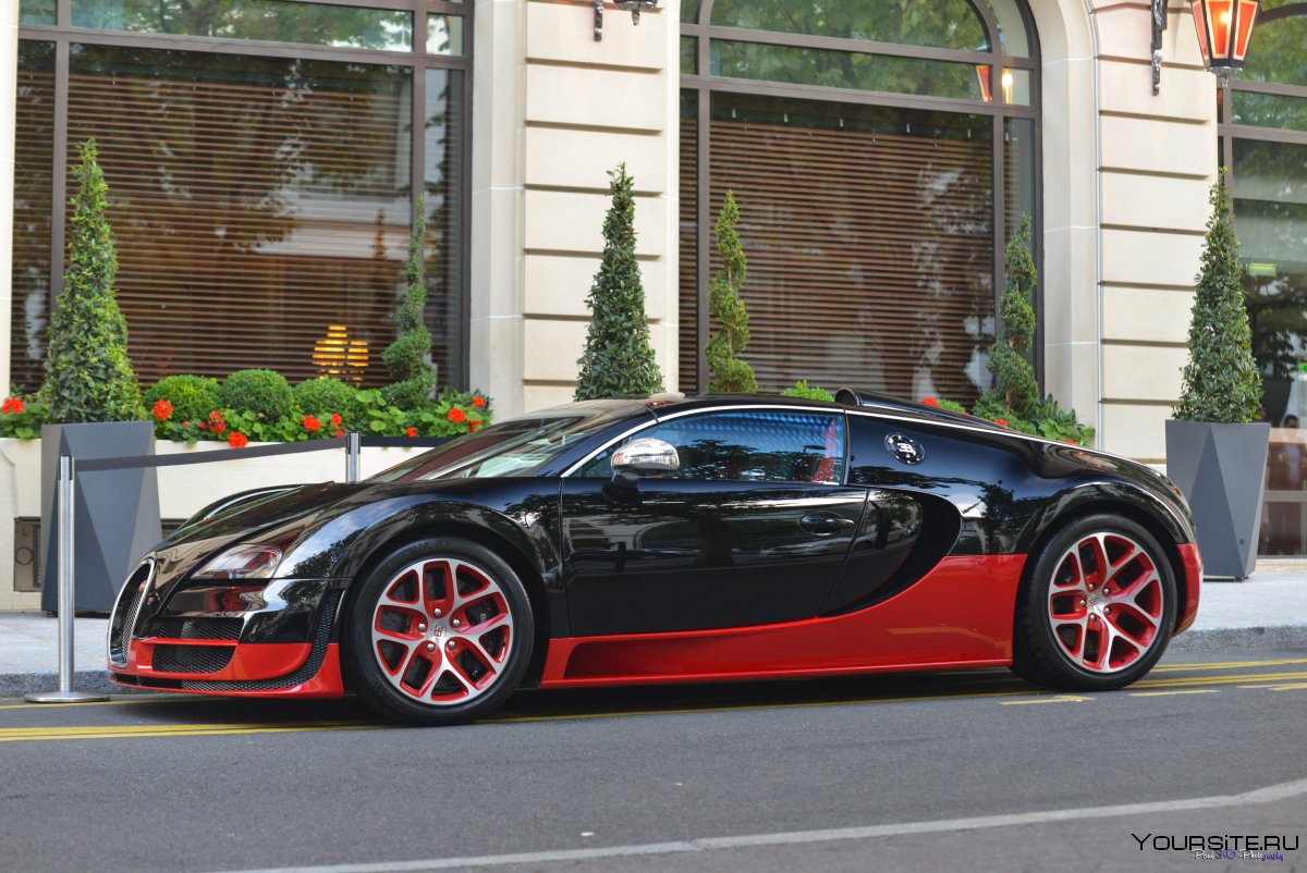 Bugatti Veyron 16.4 Grand Sport черно красная