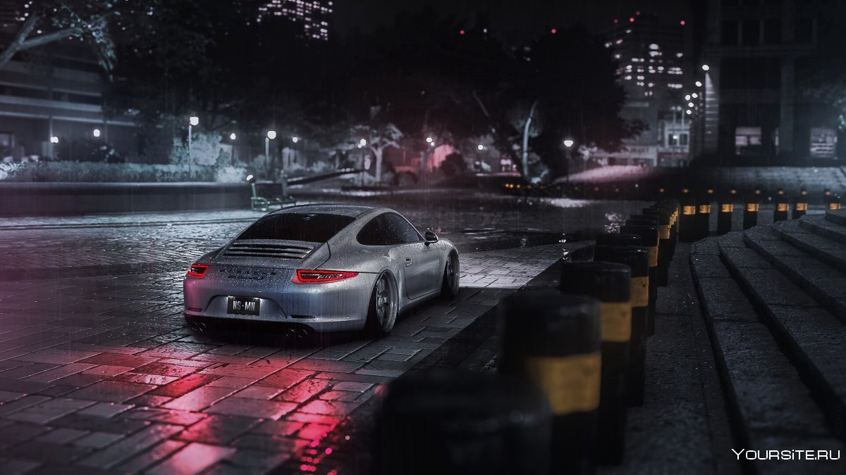 Porsche под дождем