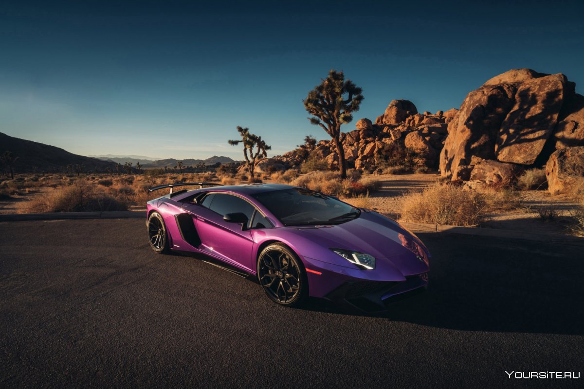 Lamborghini Aventador Violet 4k