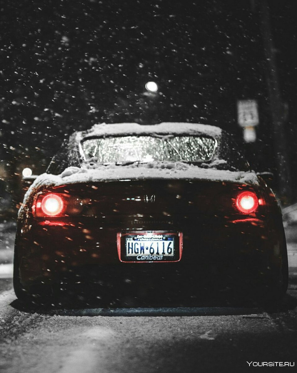 Зима ночь машина