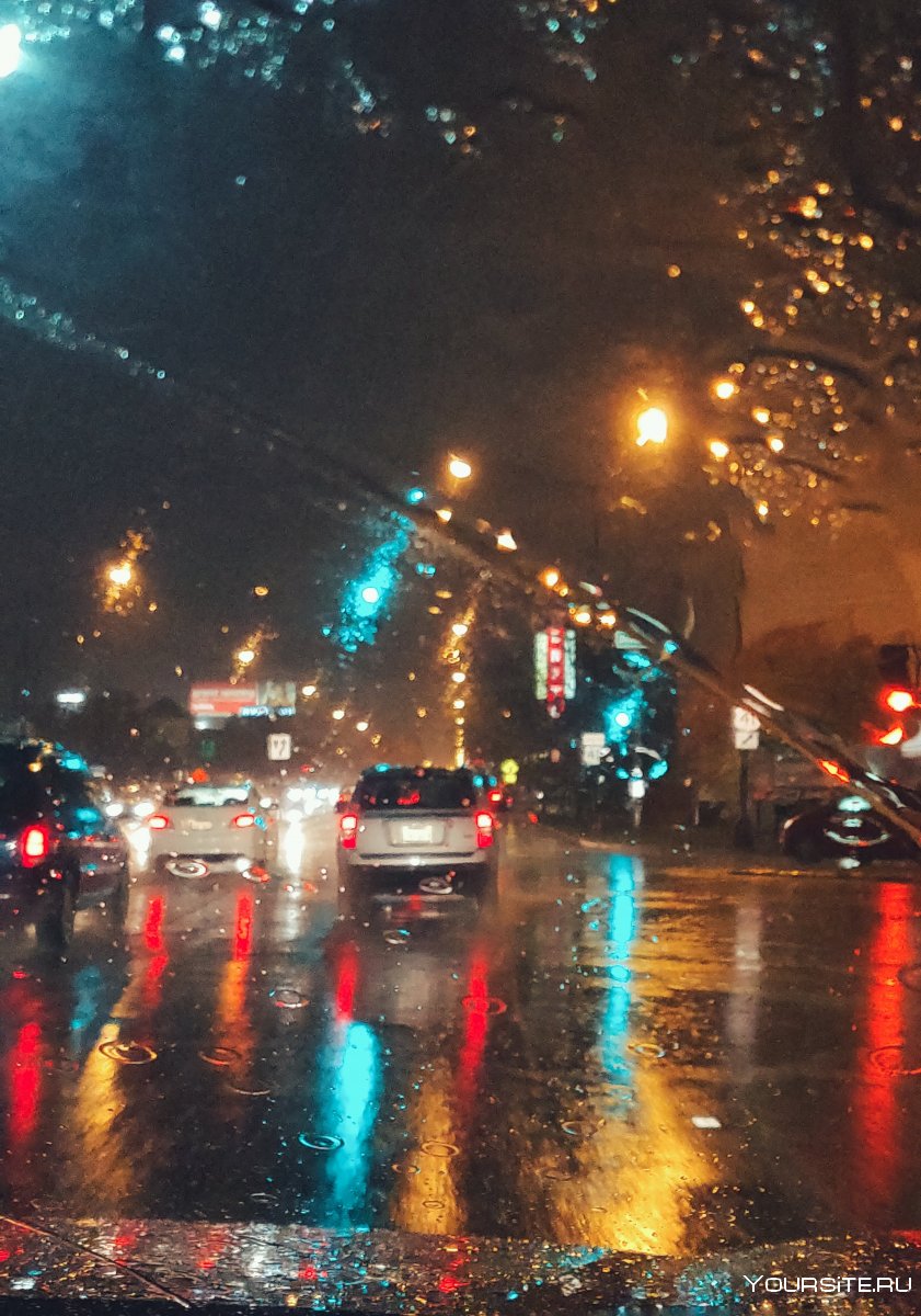 Город дождь ночь машины
