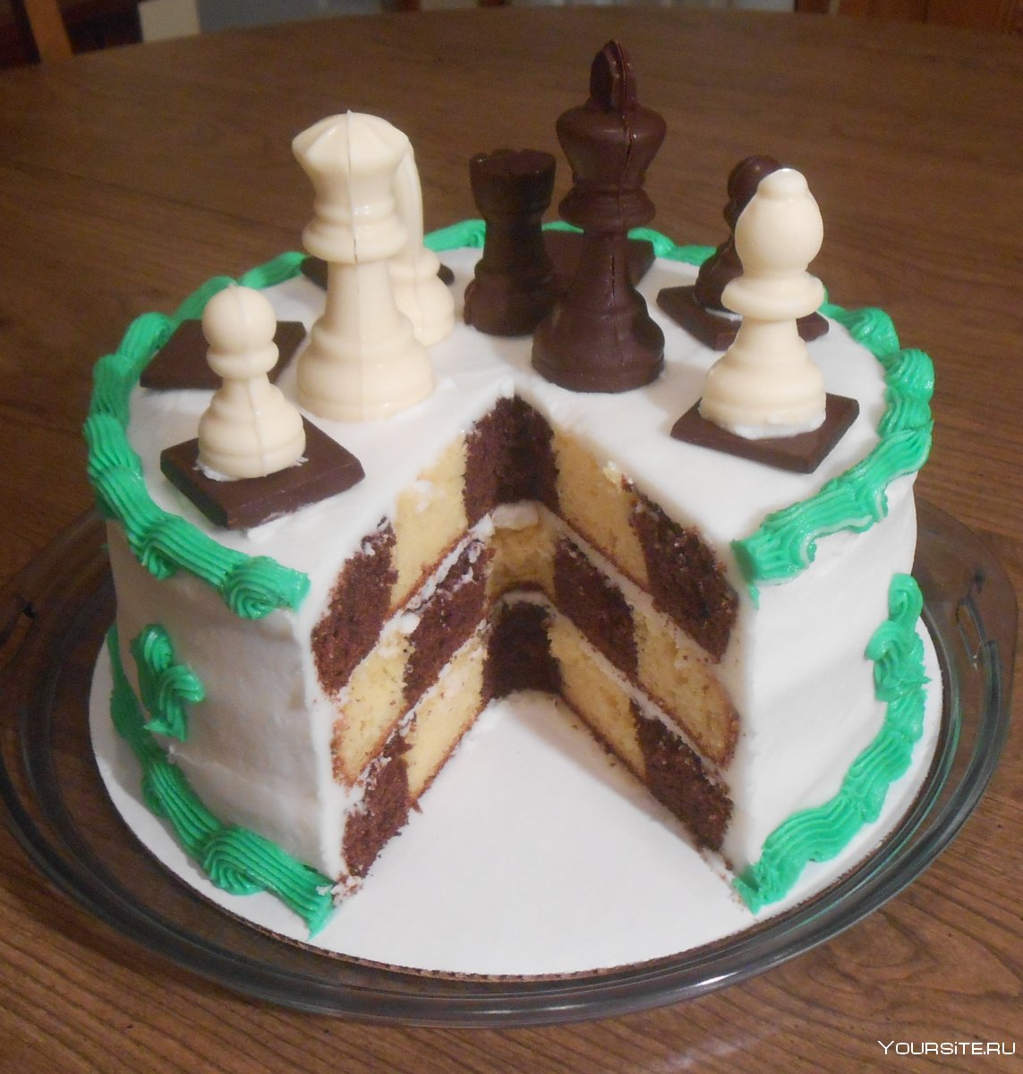 Торт в стиле шахмат