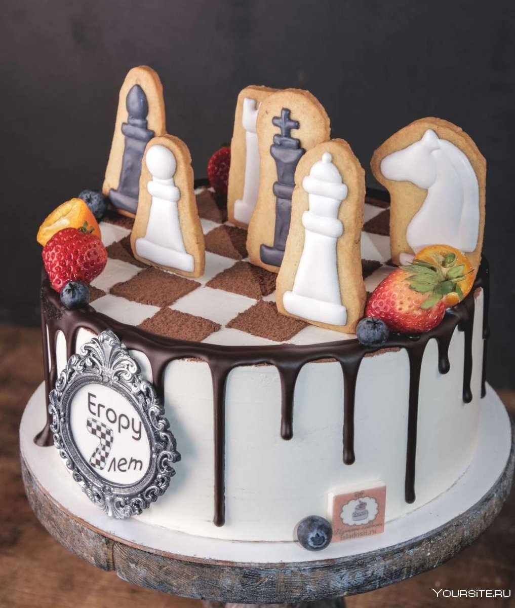 Шахматный торт праздничный