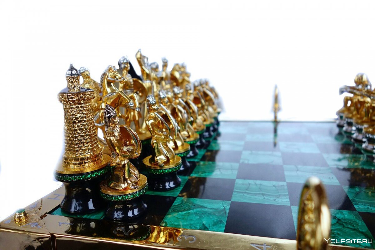 Шахматы малахитовые Златоуст