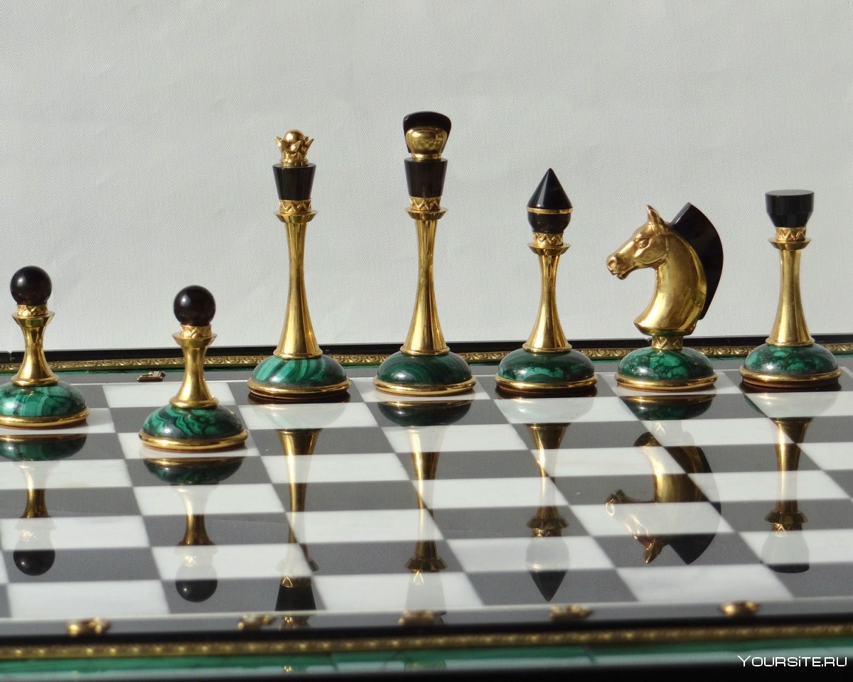 Шахматы "элитные" /малахит/