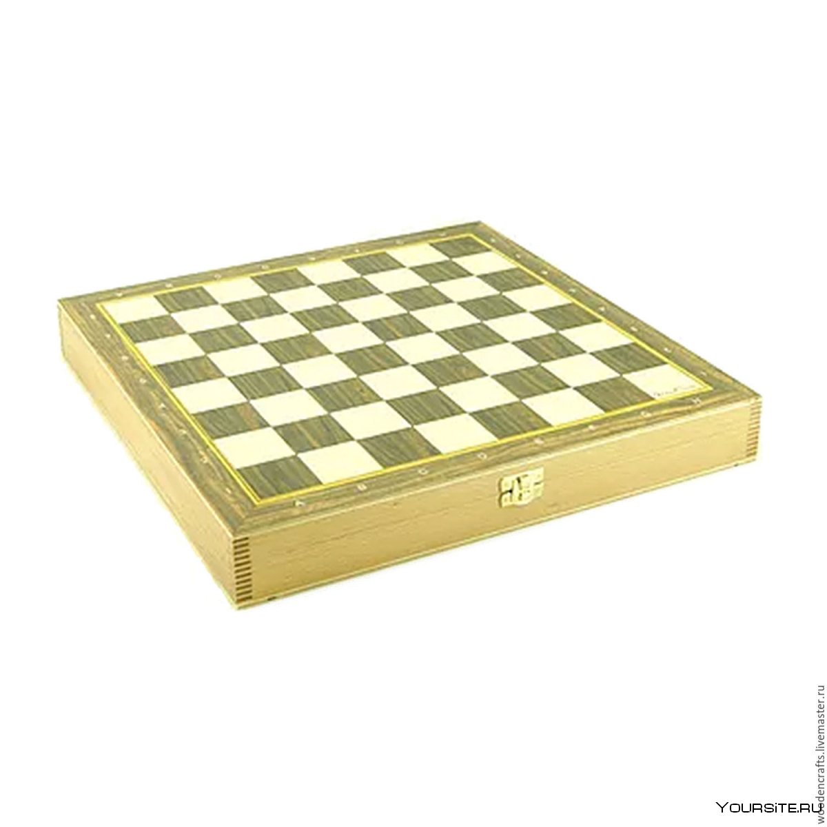 Доска-ларец цельная деревянная шахматная баталия 37 см (без фигур)