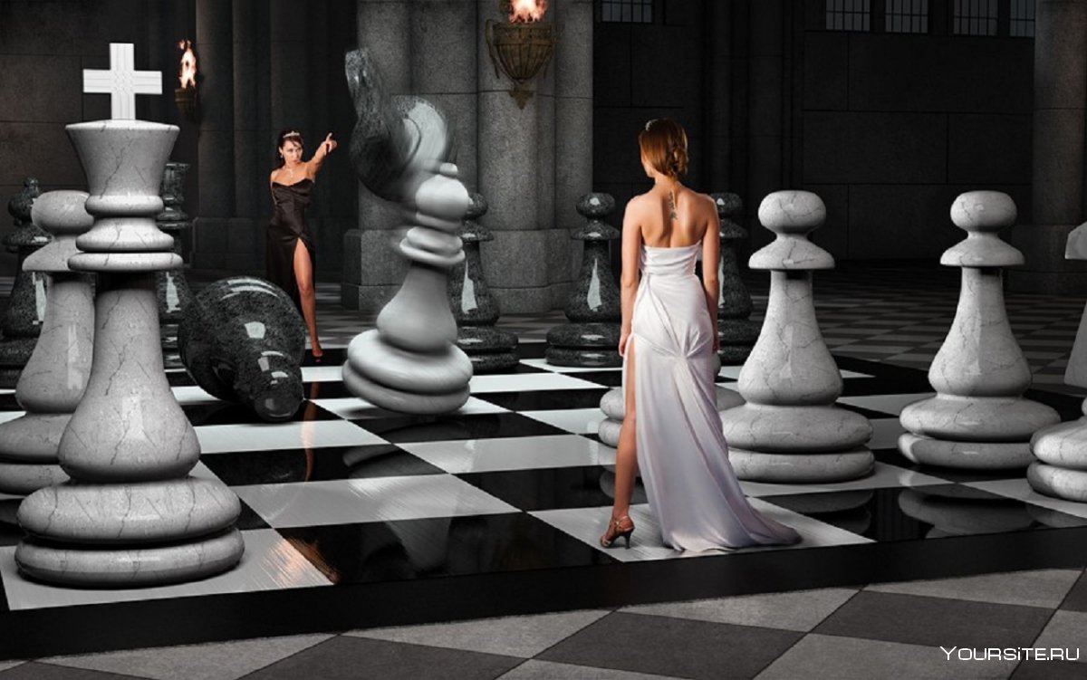 Девушка на шахматной доске