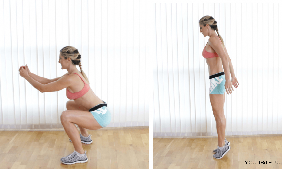 Присед с подъемом на носки