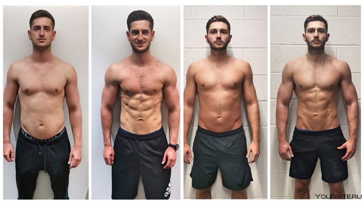 Тело до и после тренировок мужчины