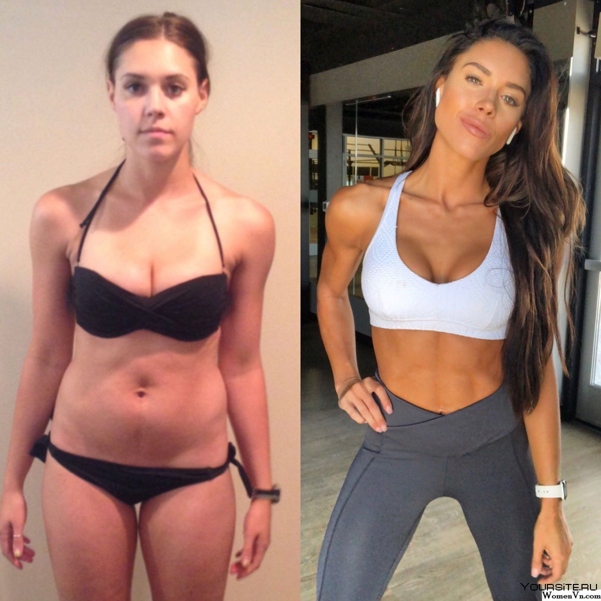 Спортивные девушки до и после