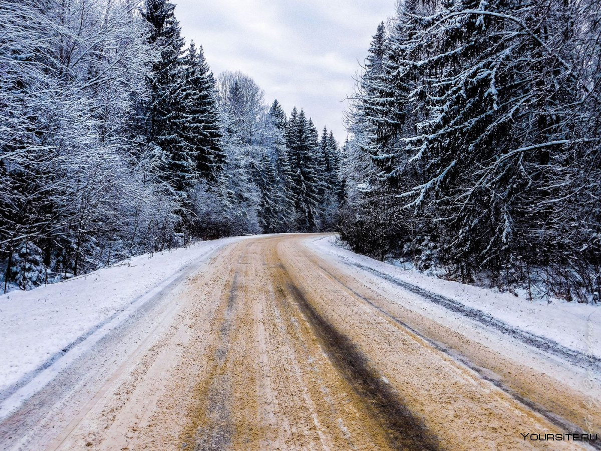Дорога на Мурманск зимой