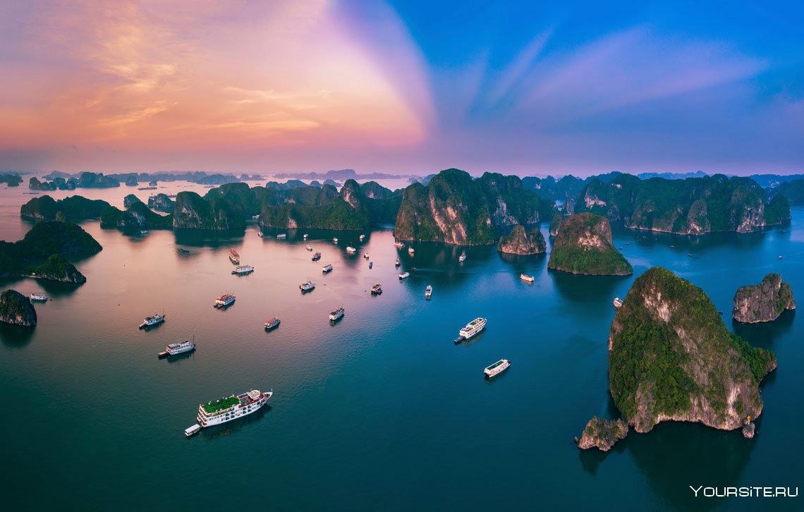 Вьетнам бухта Халонг панорама