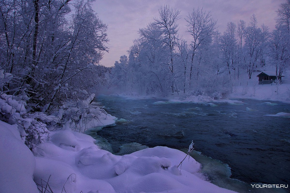 Река зимой картинки