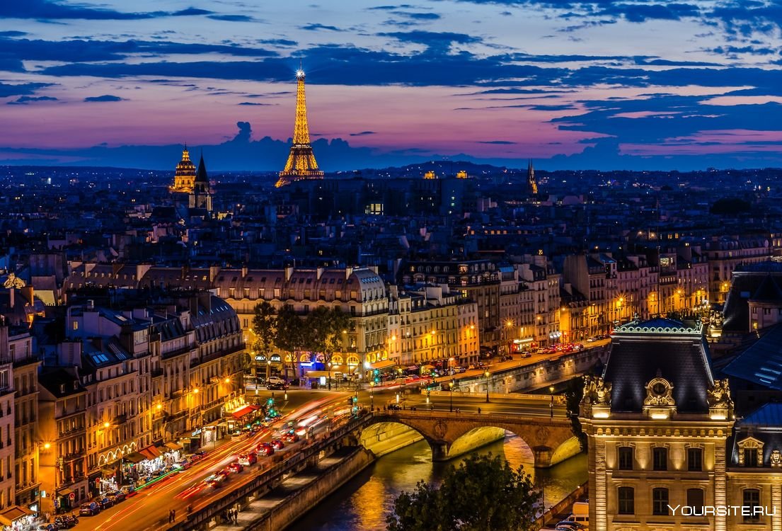 Париж ночью панорама