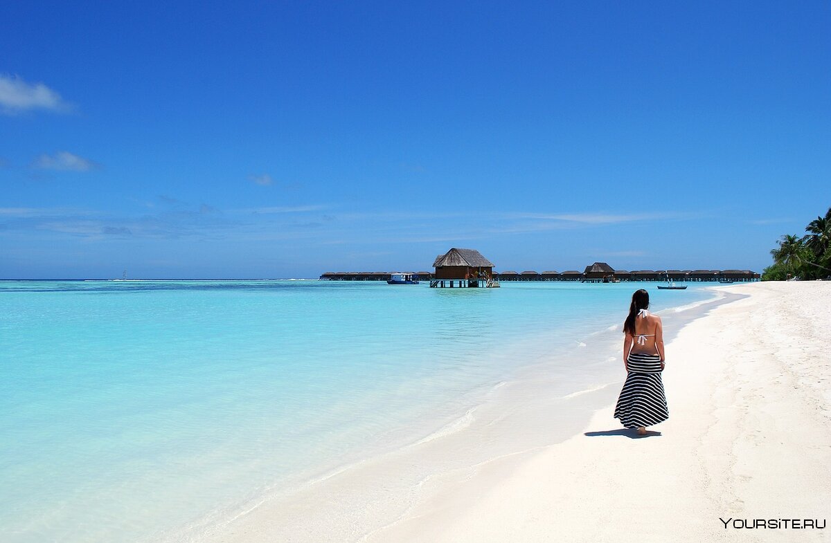 Мальдивы вид с пляжа