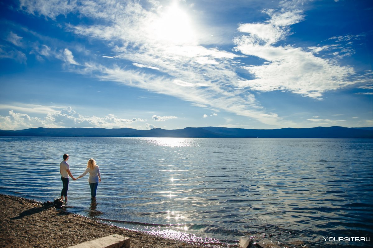 Озеро Тургояк золотой пляж летом