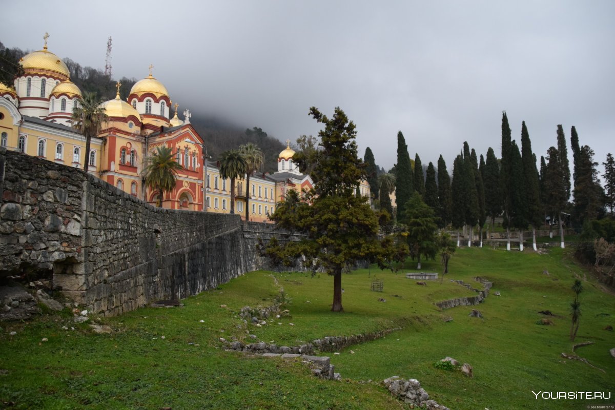 Новоафонский монастырь новый Афон и водопад