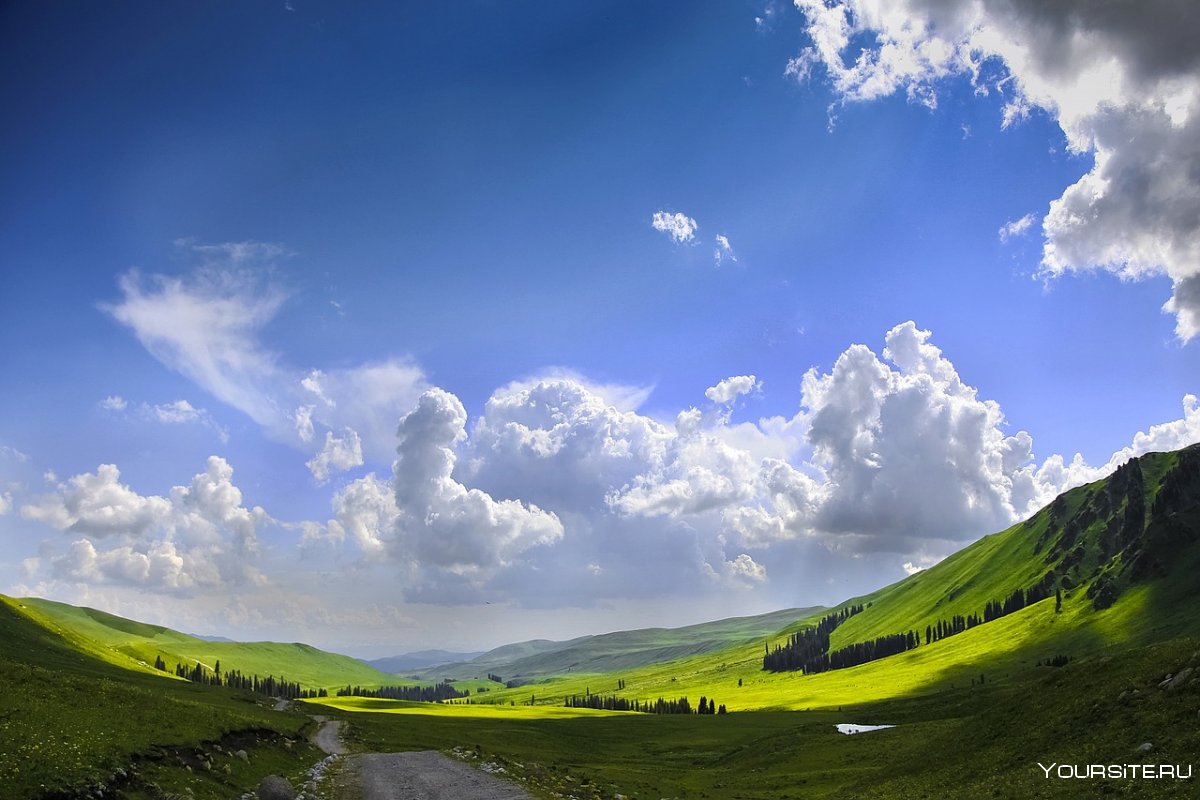 Алтайский край пейзажи голубое небо