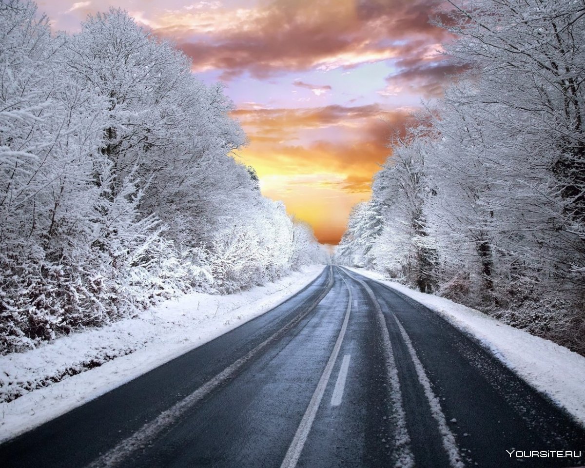 Снежная Горная дорога