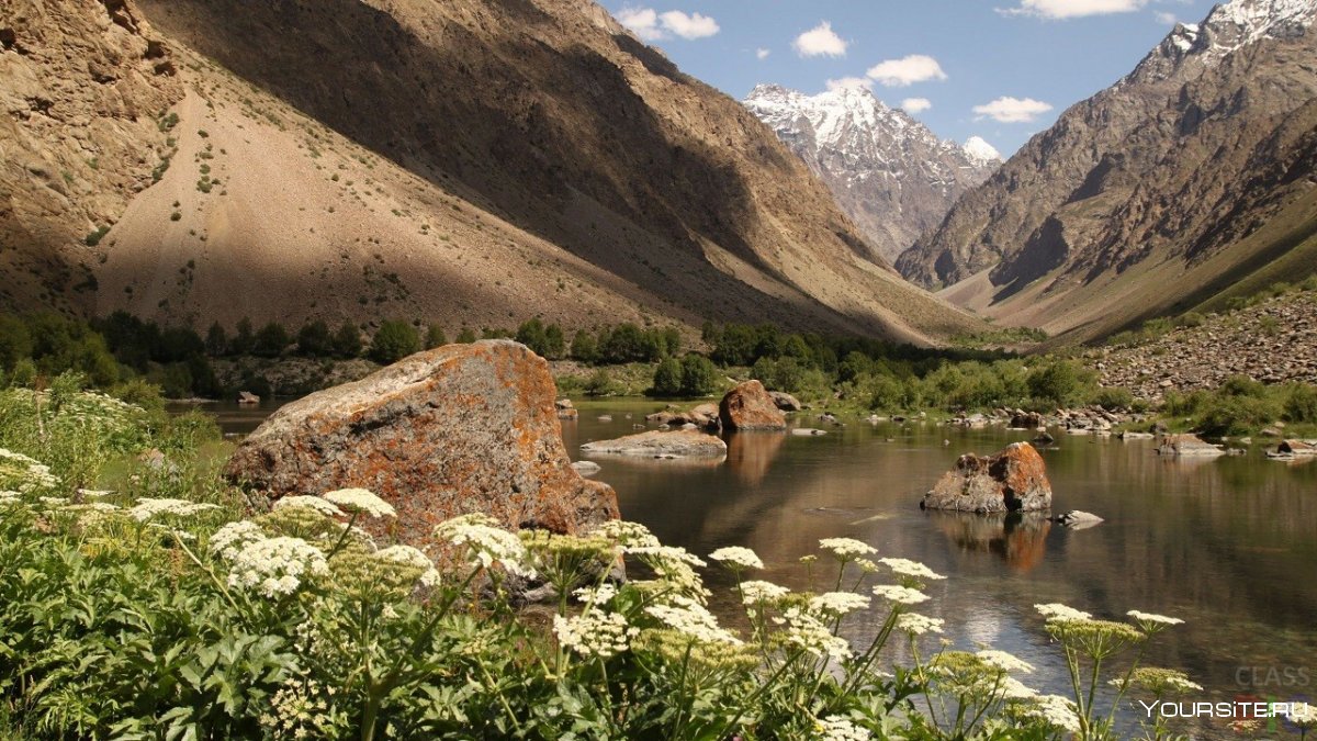 Памирские горы в Таджикистане туристы