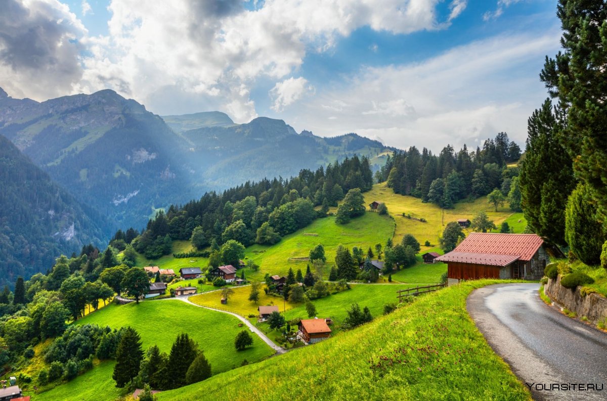 Альпийская деревня в Швейцарии Венген