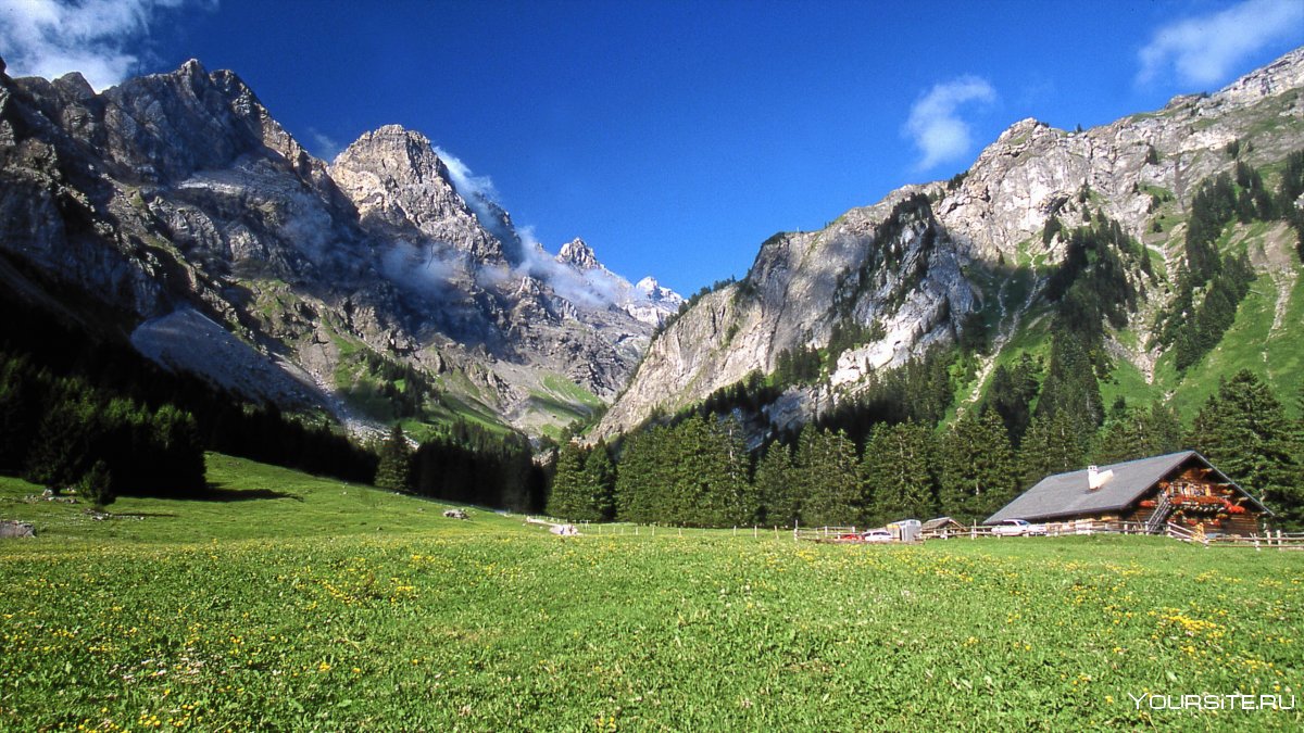 Грийон деревня Альпы Швейцария