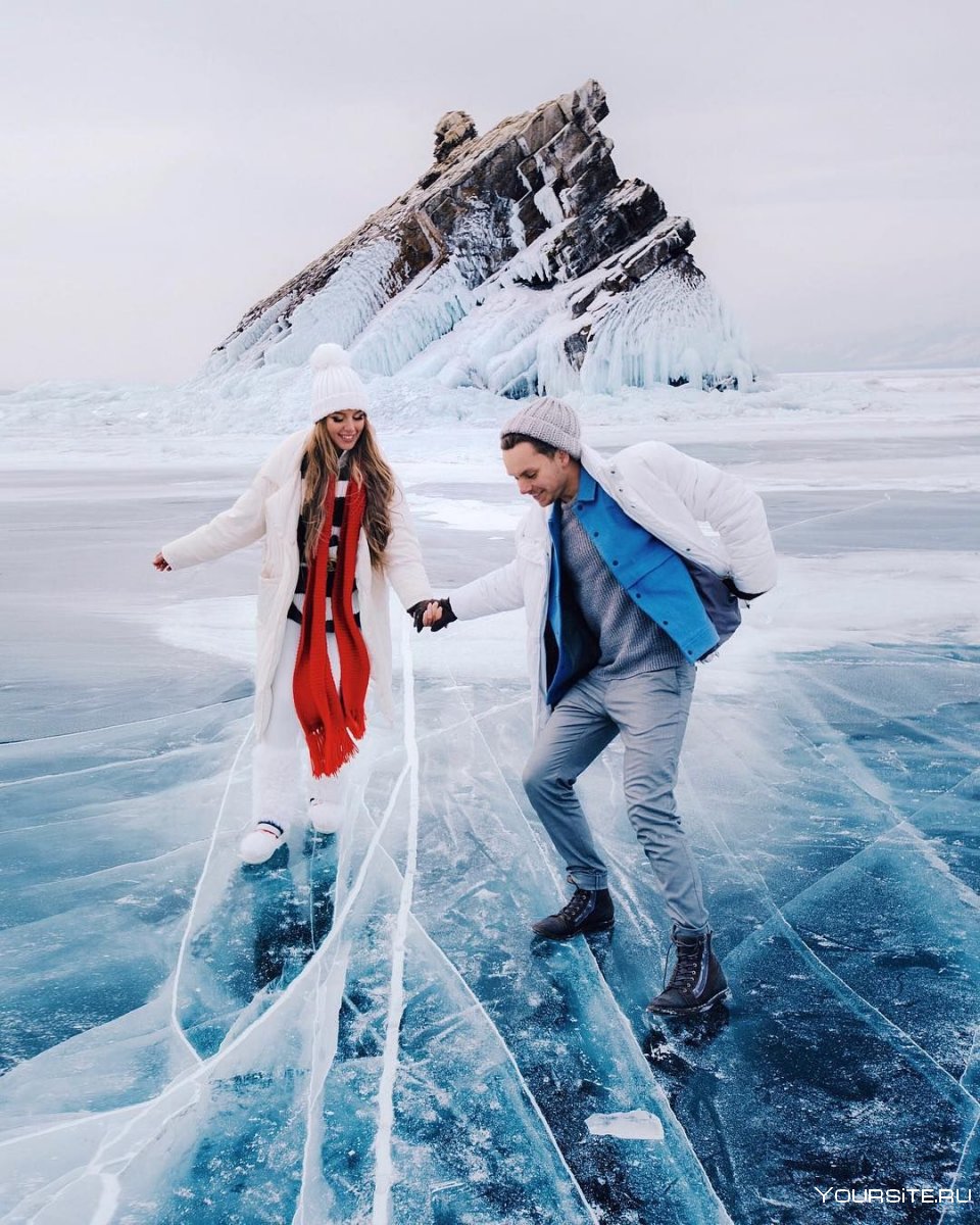 Байкал зимой люди