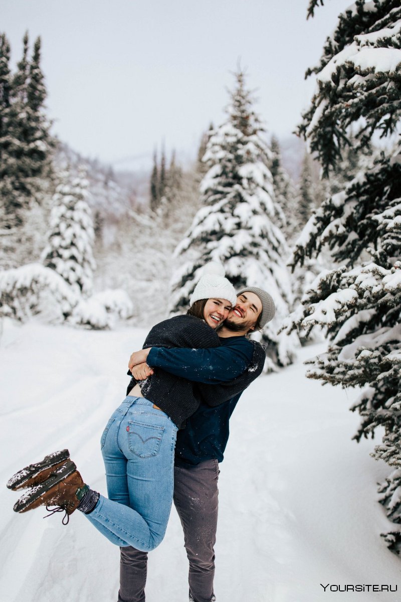Фотосессия зима пара не на улице