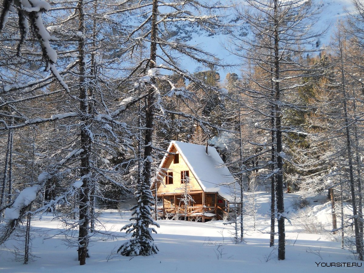 Горный Алтай деревня зимой
