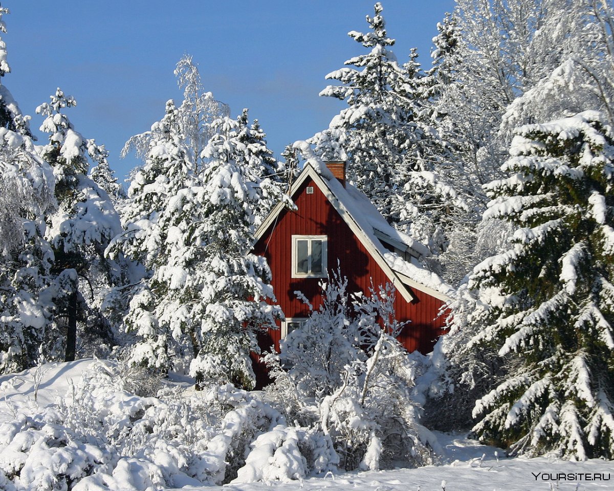Красивые домики в снегу