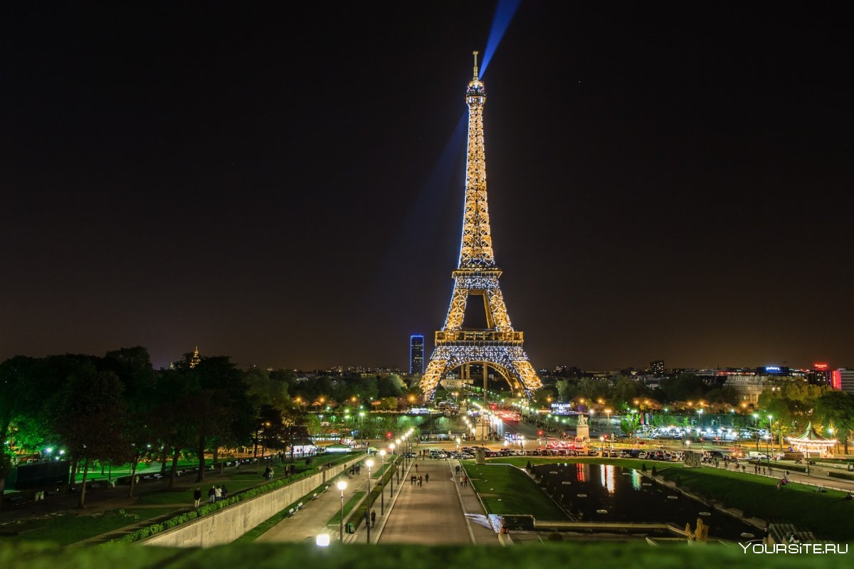 Париж река сена ночью