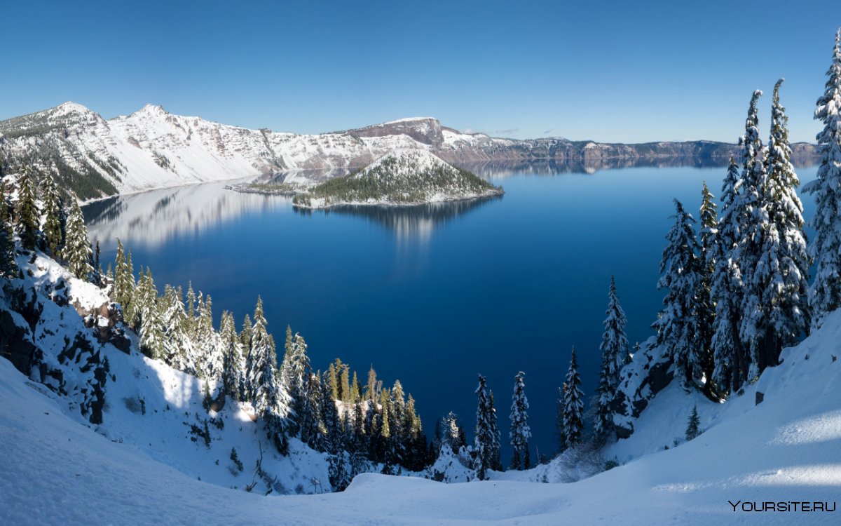 Голубое озеро зима вертикально