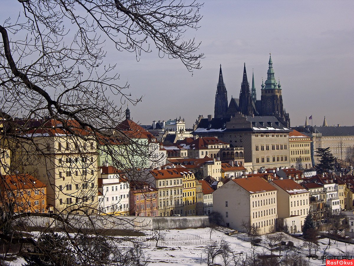 Прага зима утро