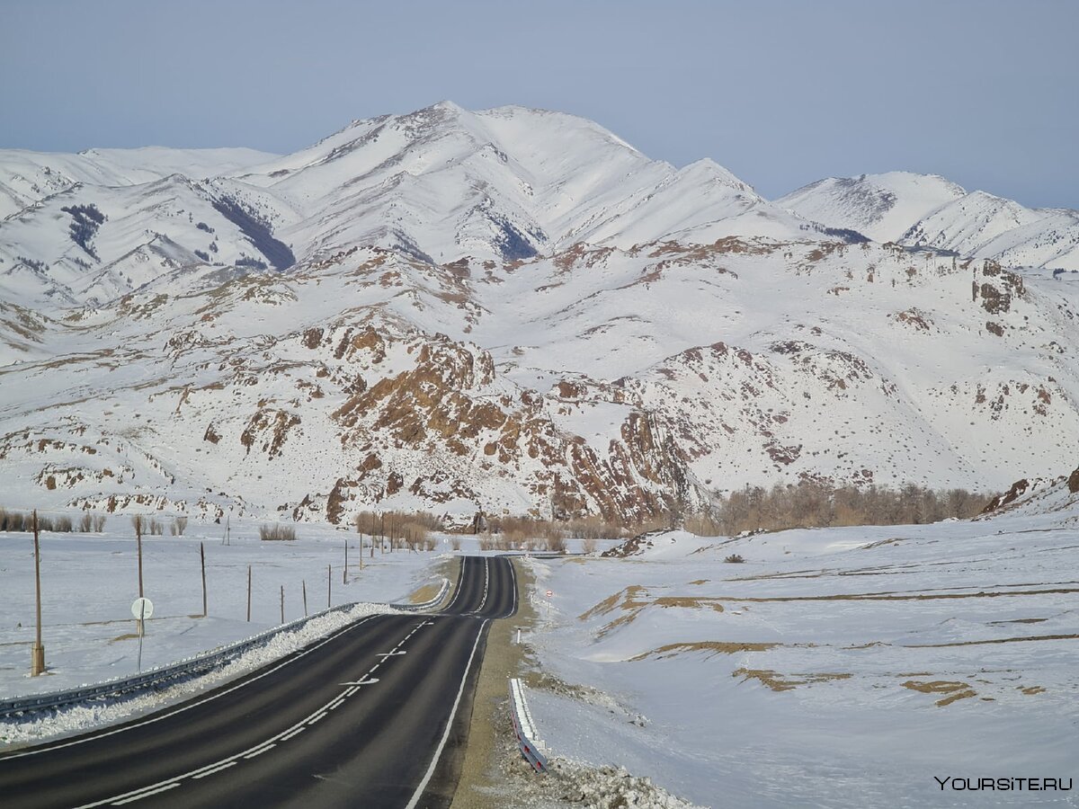 Чуйский тракт Алтай зимой