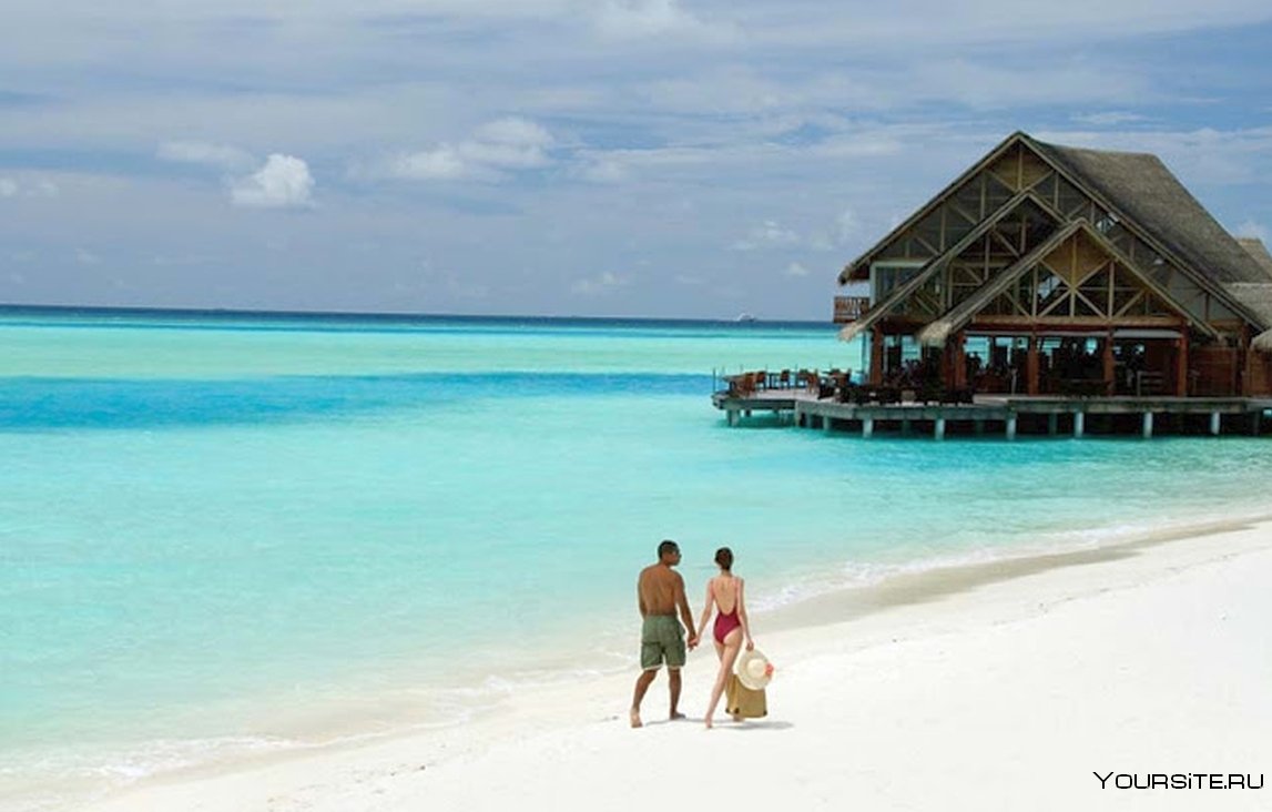 Мальдивы пляж люди