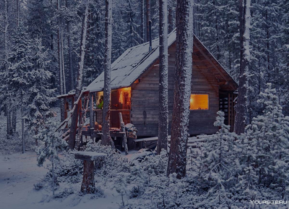 Дом лесника зима Тайга