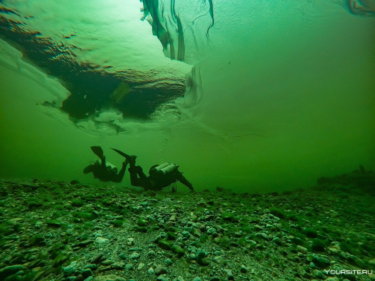 Телецкое озеро под водой