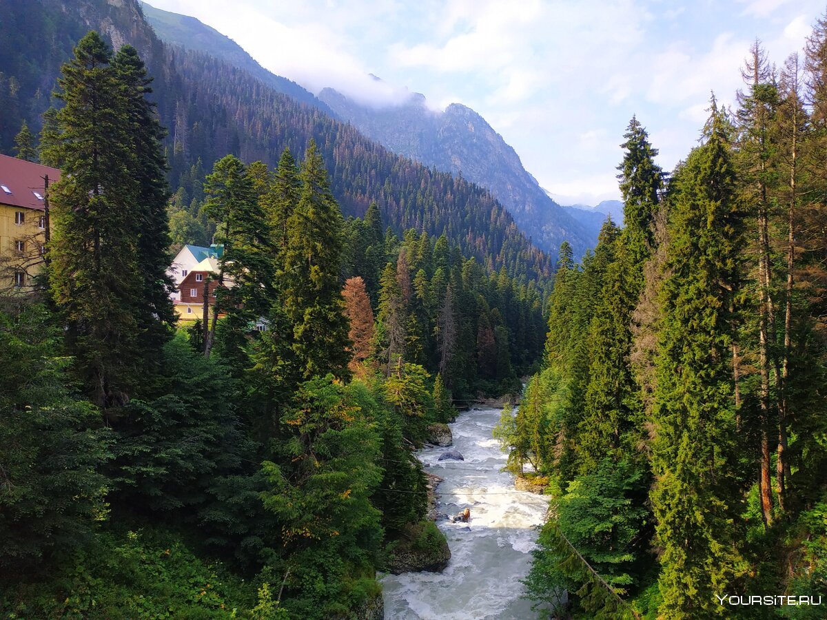 Домбай Горная территория летом