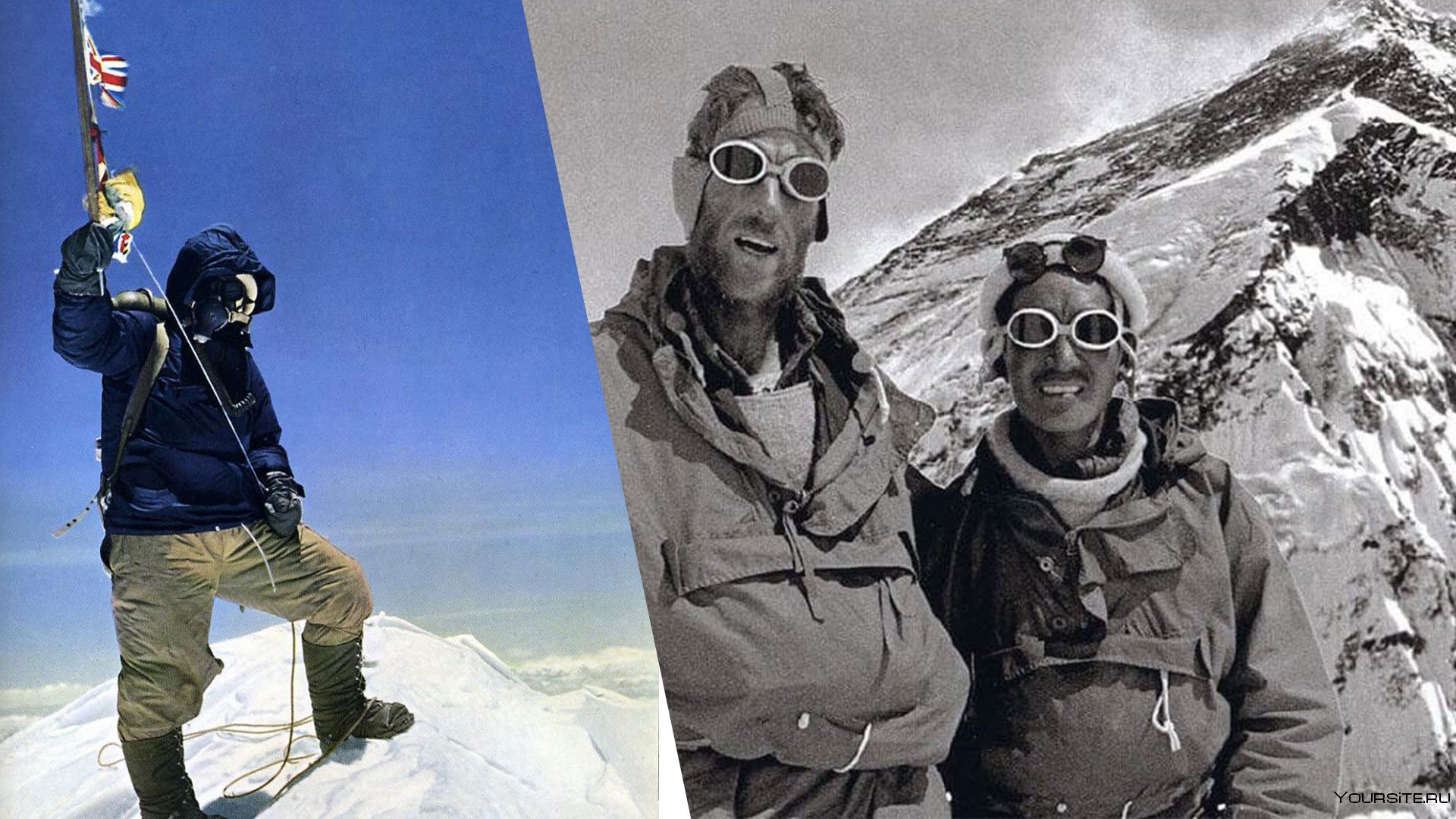 Первая экспедиция на эверест. Хиллари и Тенцинг. Норгей Тенцинг на Эвересте.