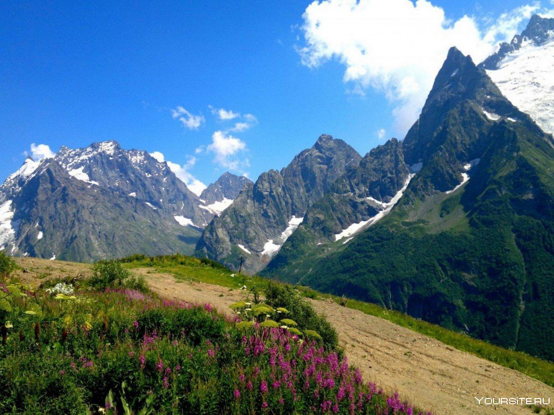 Домбай летом самое красивое фото