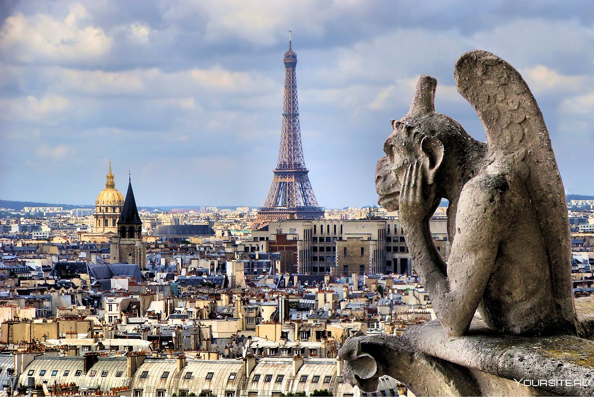 Лувр Эйфелева башня собор Парижской Богоматери